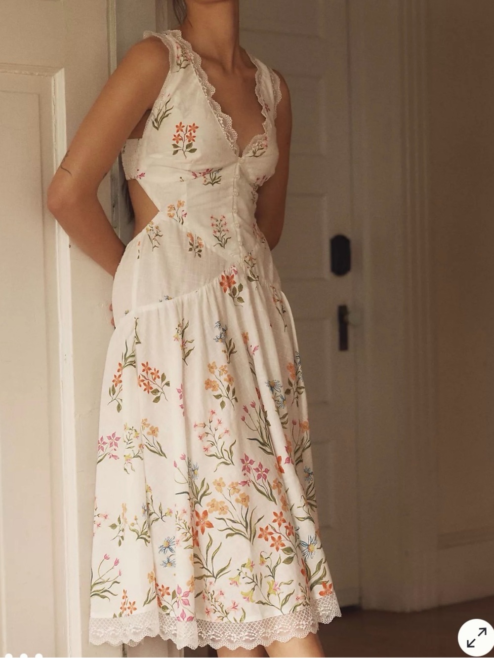 Anthropologie Lace Trim Cutout Dress